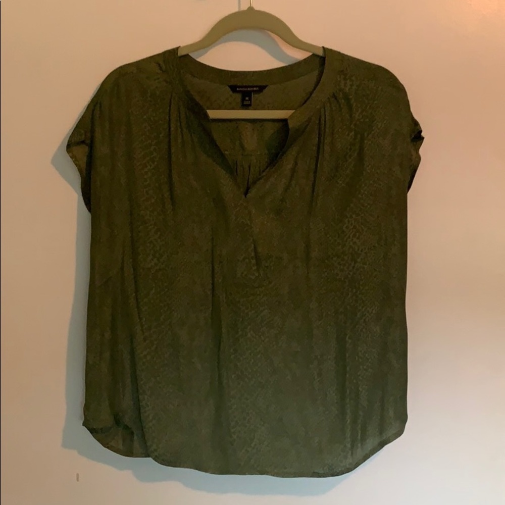 Banana Republic Green Snake Print Top